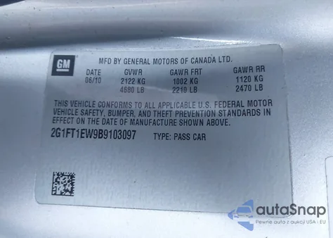 2011 Chevrolet Camaro 2Ss z USA, uszkodzony, nr VIN 2G1FT1EW9B9103097